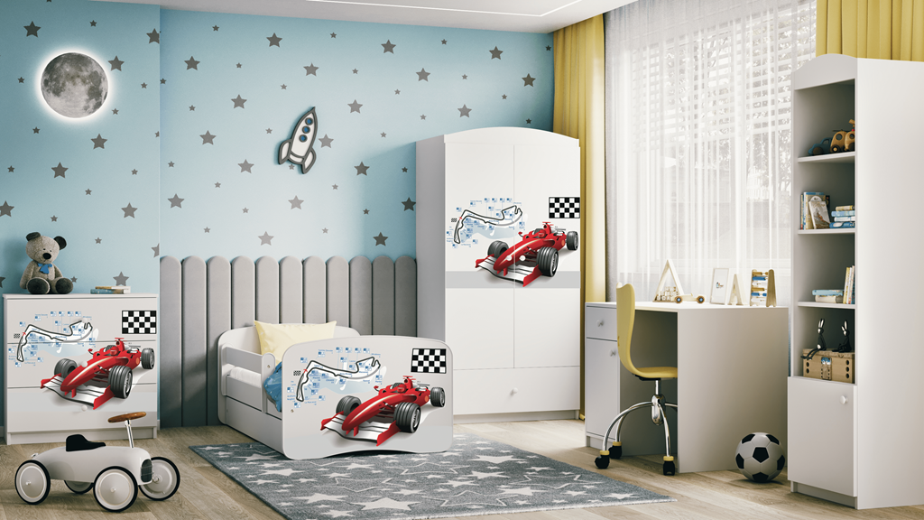 Lit enfant avec dessin et coloris au choix - Formule 1 - vue 7