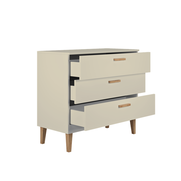 Commode enfant 3 tiroirs sur pieds en bois - vue 7