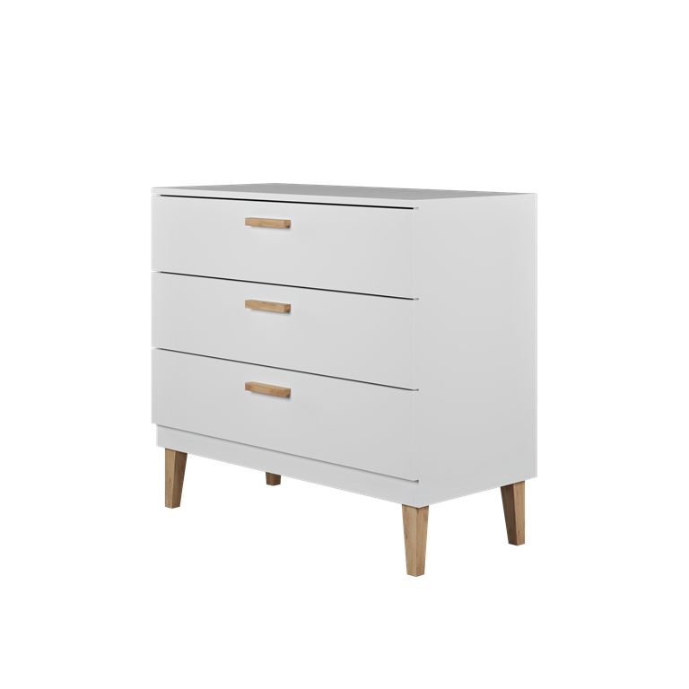 Commode enfant 3 tiroirs sur pieds en bois - vue 1
