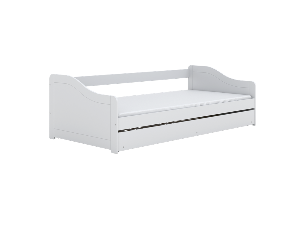 Lit enfant 90 × 200 cm avec tiroir, lignes arrondies - vue 1