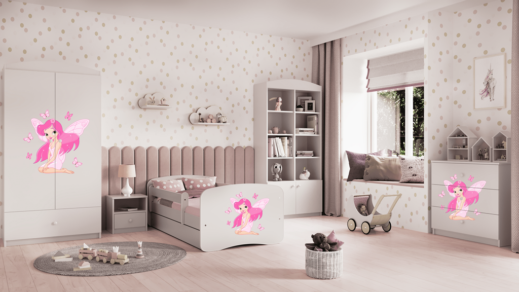 Lit enfant avec dessin et coloris au choix - Fée et papillons - vue 7