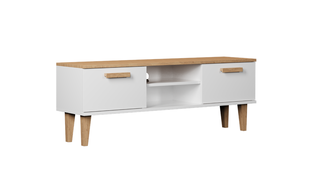Meuble TV 120 ou 160 cm bicolore - vue 4