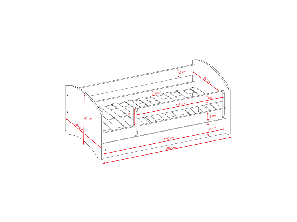 Lit enfant avec dessin et coloris au choix - Carte du monde - vue 5