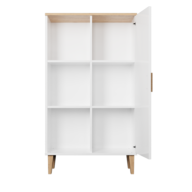 Bibliothèque de salon bicolore, largeur 80 cm - vue 2