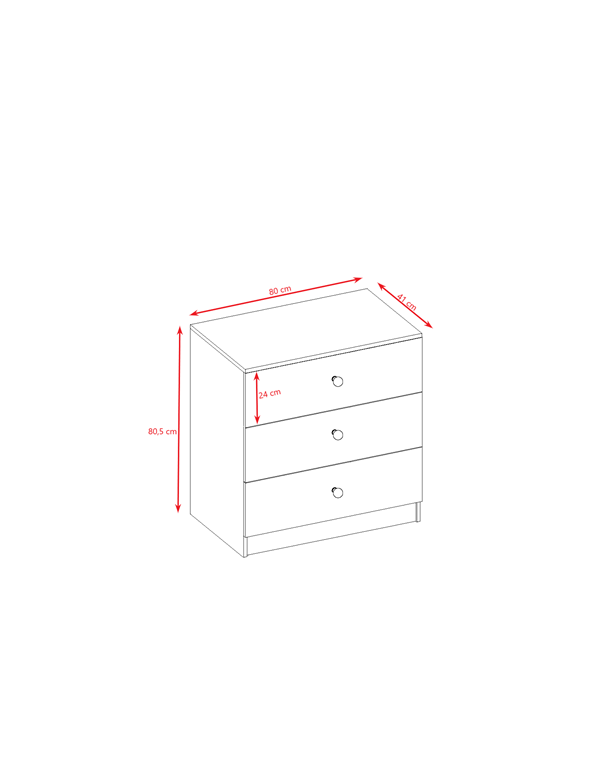 Commode enfant 3 tiroirs avec dessin au choix - Petit dinosaure - vue 4