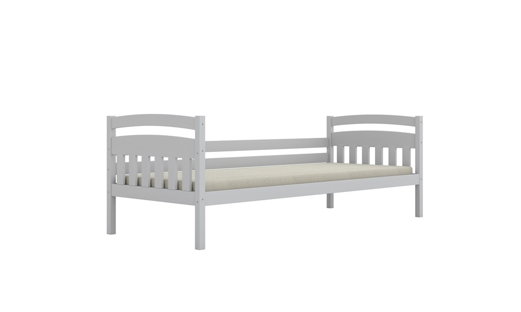 Lit enfant en pin à tête arrondie, couchage en option - vue 1