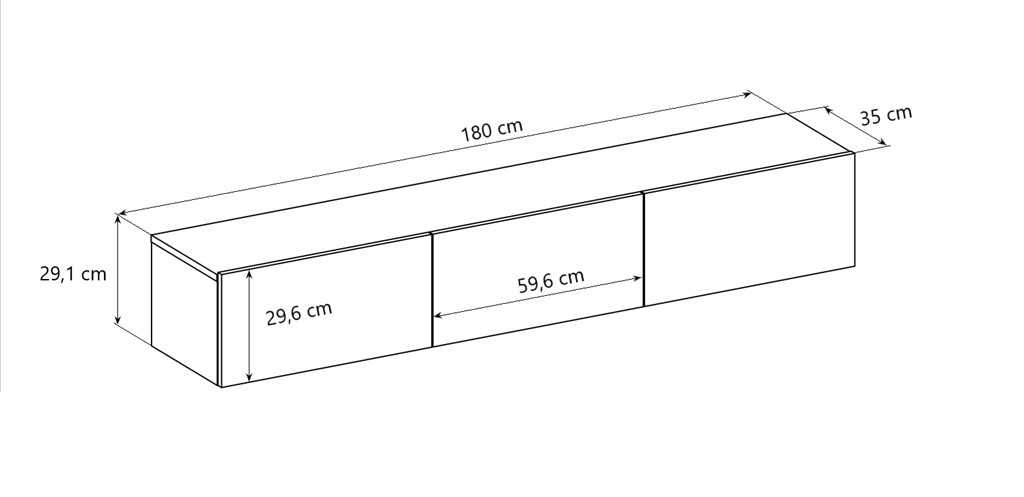 Meuble TV 160 ou 180 cm, finitions au choix - vue 6