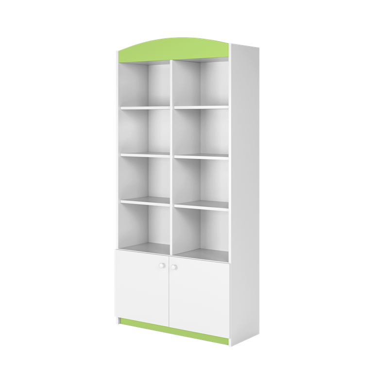 Bibliothèque enfant 2 portes, largeur 90 cm - vue 1