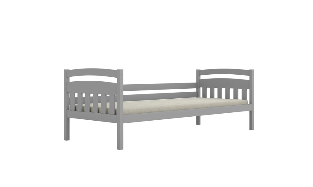Lit enfant en pin à tête arrondie, couchage en option - vue 1