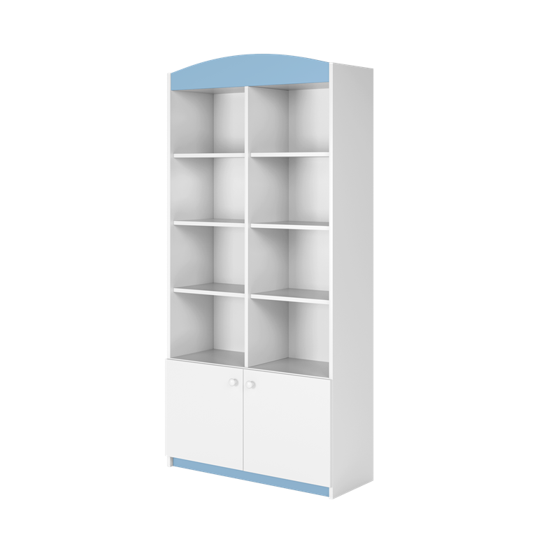 Bibliothèque enfant 2 portes, largeur 90 cm - vue 1