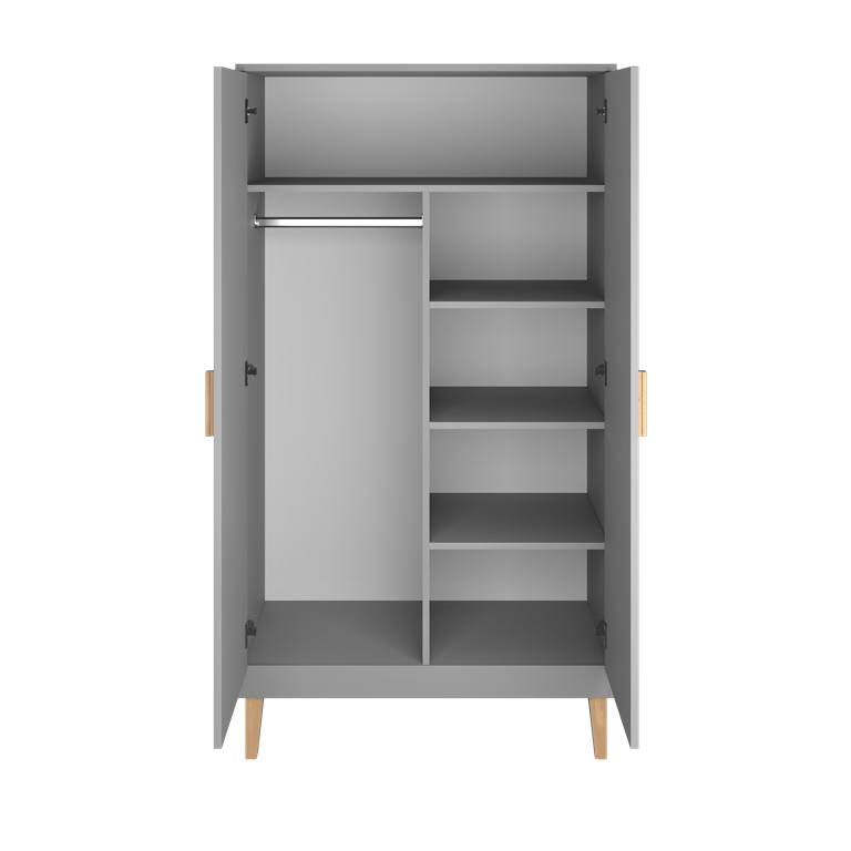 Armoire enfant 2 portes sur pieds en bois - vue 3