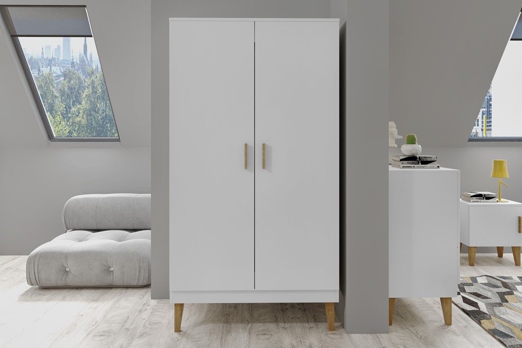 Armoire enfant 2 portes sur pieds en bois - vue 5