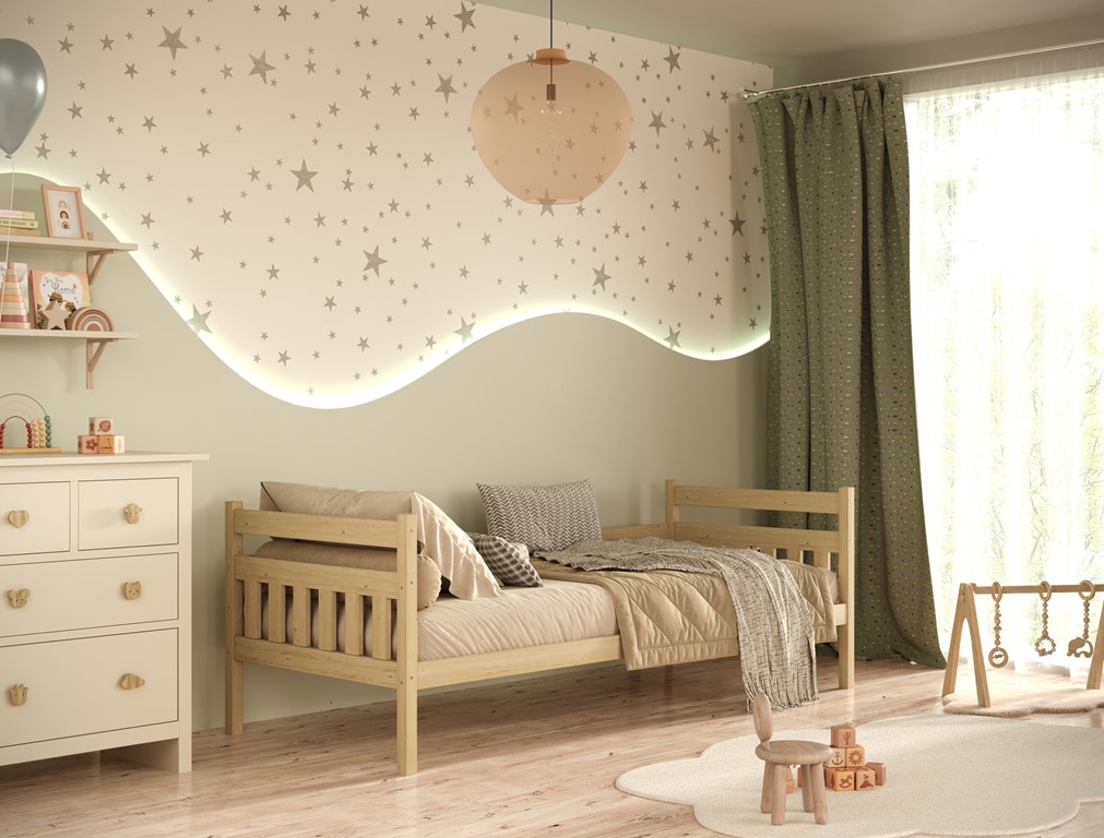 Lit enfant en pin à lattes, rangements ou couchage en option - vue 11