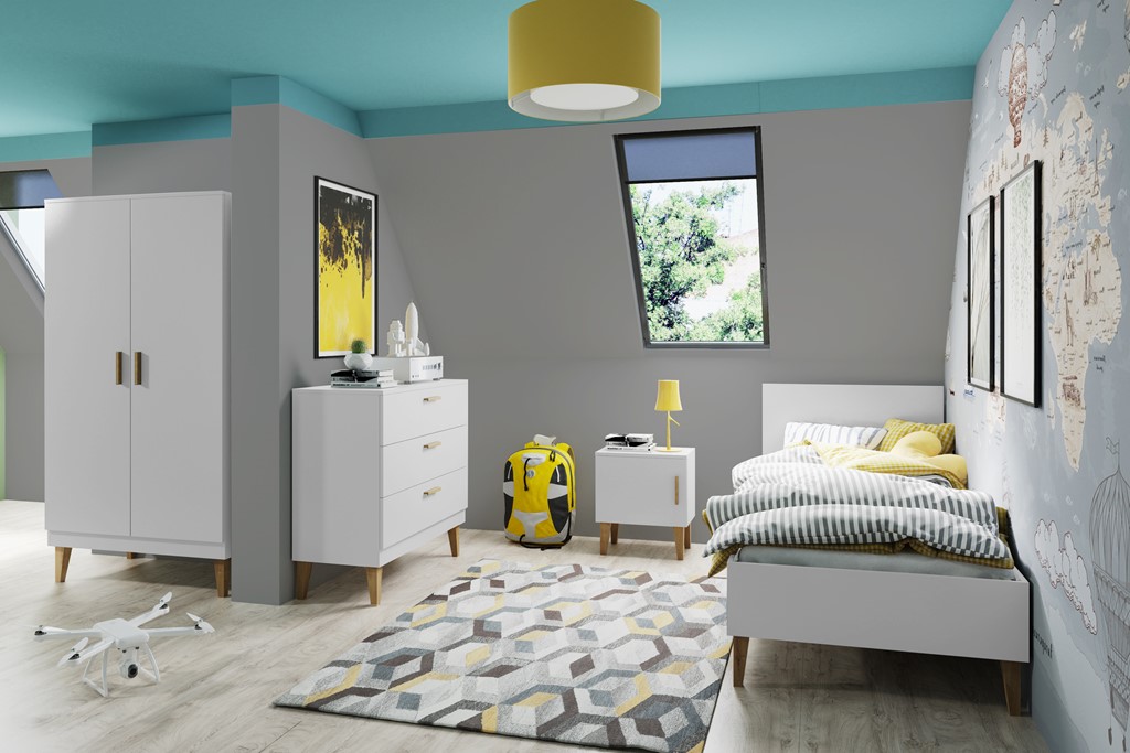 Armoire enfant 2 portes sur pieds en bois - vue 6