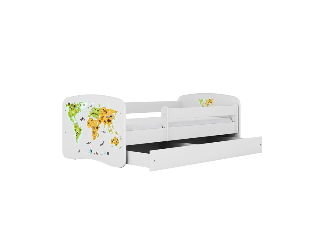 Lit enfant avec dessin et coloris au choix - Carte du monde - vue 3