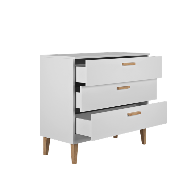 Commode enfant 3 tiroirs sur pieds en bois - vue 4