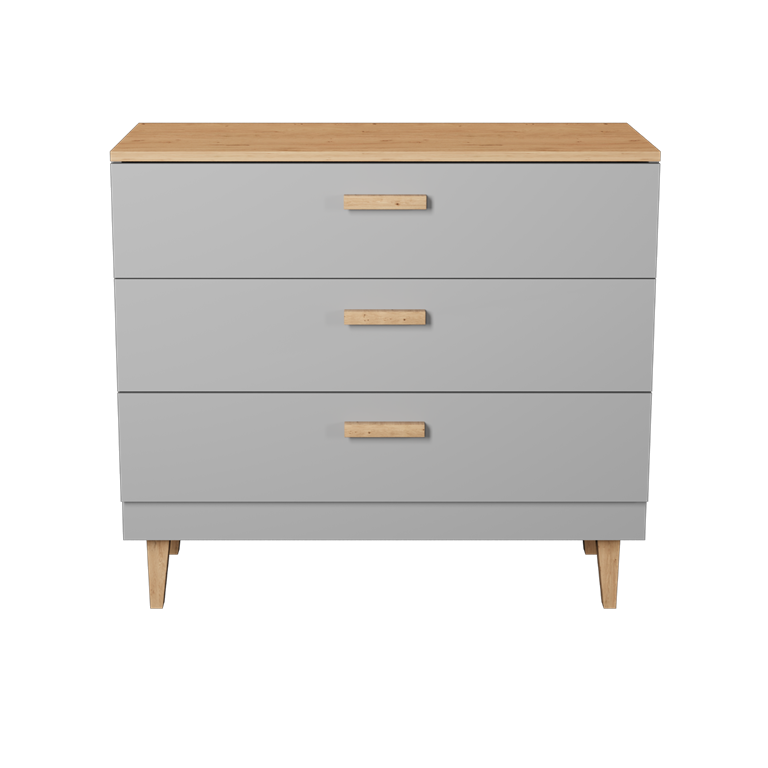 Commode à tiroirs bicolore, largeur 100 cm - vue 3
