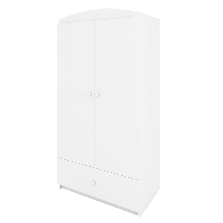 Armoire enfant avec dessin, 2 portes et tiroir - Sans dessin - vue 1
