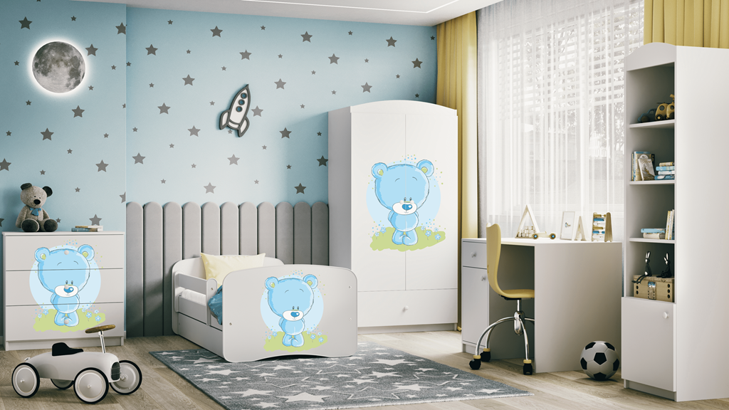 Lit enfant avec dessin et coloris au choix - Ourson bleu - vue 9