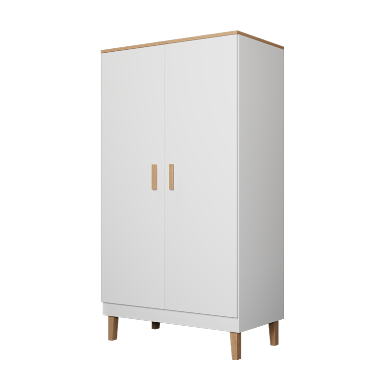 Armoire avec portes bicolore, largeur 100 cm - vue 1