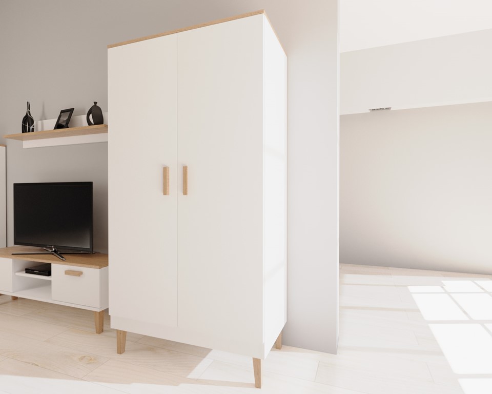 Armoire avec portes bicolore, largeur 100 cm - vue 6