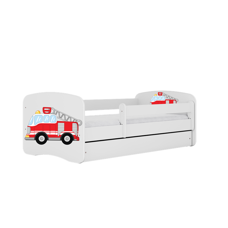 Lit enfant avec dessin et coloris au choix - Camion pompier - vue 1