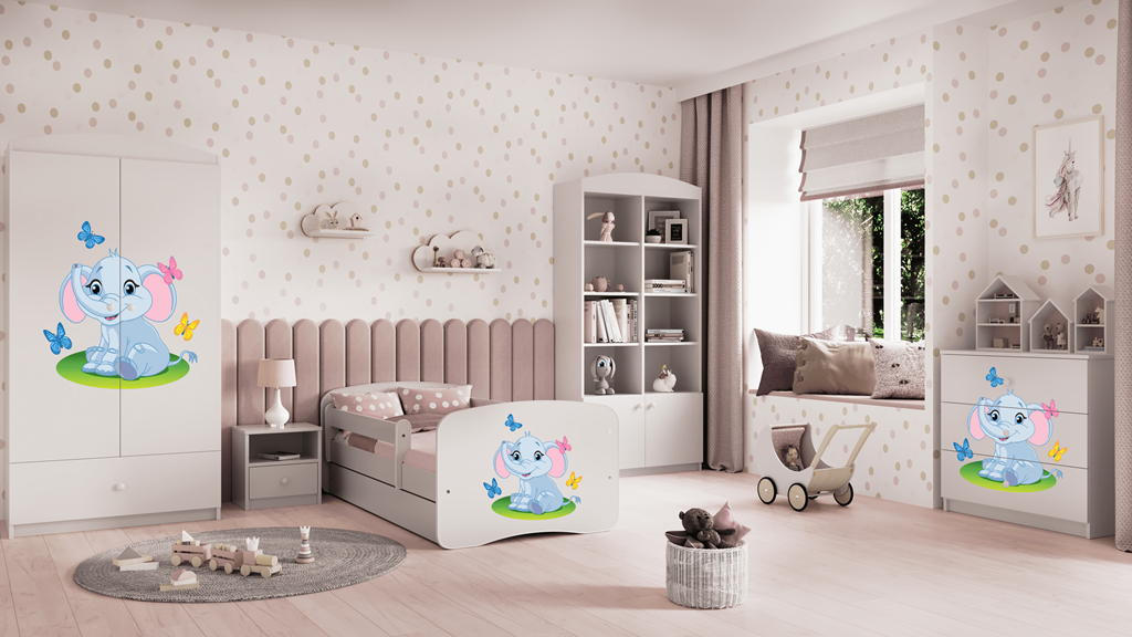 Lit enfant avec dessin et coloris au choix - Éléphant - vue 7