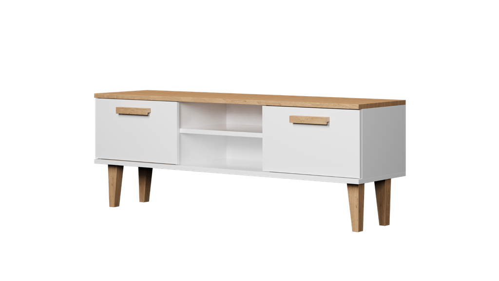 Meuble TV 120 ou 160 cm bicolore - vue 1