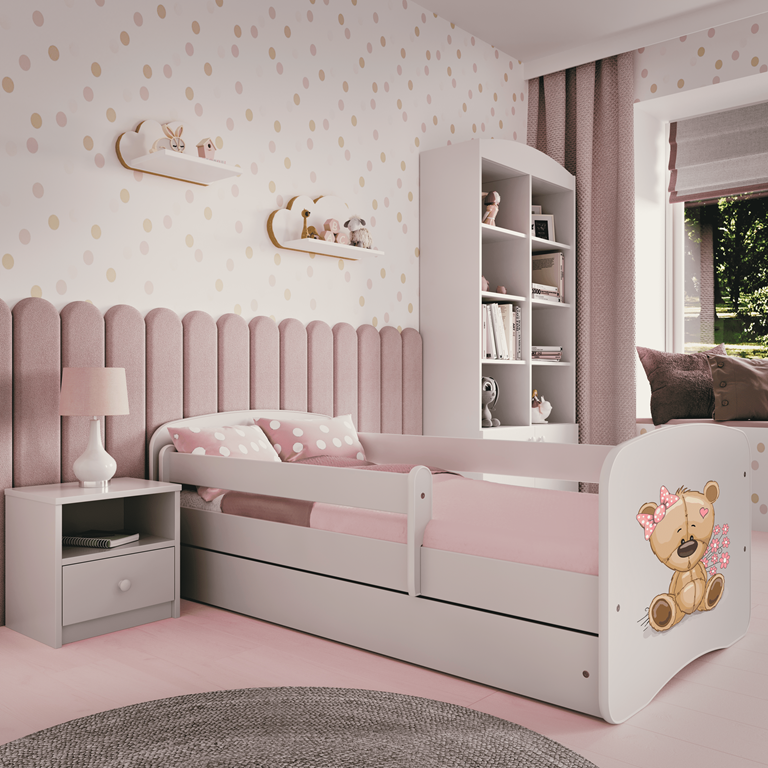 Lit enfant avec dessin et coloris au choix - Ourson et fleurs - vue 7