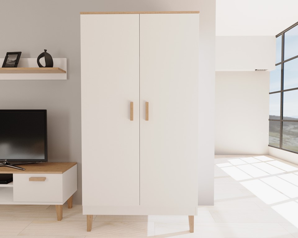 Armoire avec portes bicolore, largeur 100 cm - vue 5