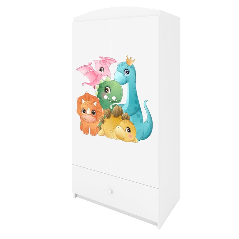 Armoire enfant avec dessin, 2 portes et tiroir - Dinosaures - vue 5