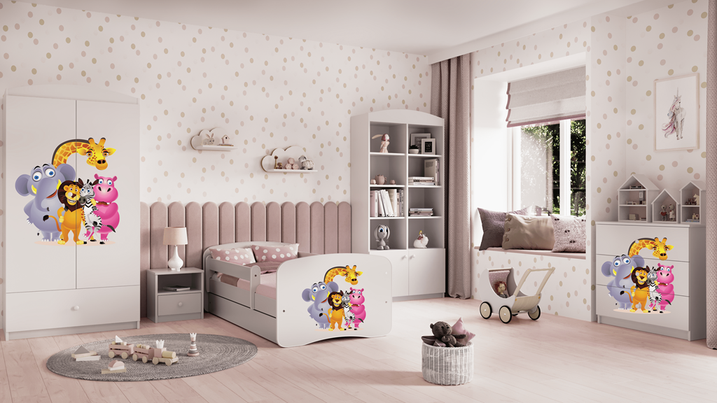 Lit enfant avec dessin et coloris au choix - Zoo - vue 8