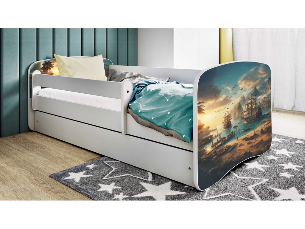 Lit enfant avec dessin et coloris au choix - Bateau - vue 4