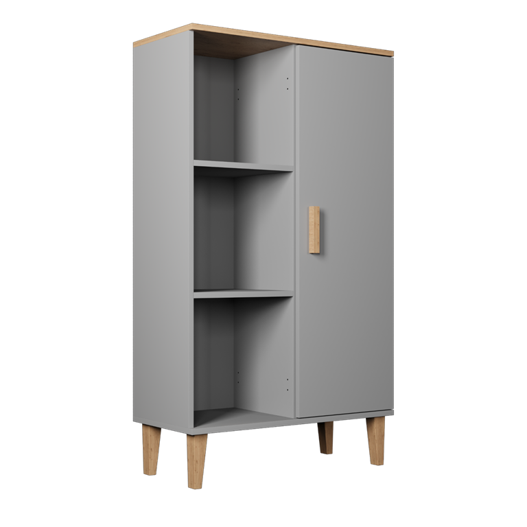 Bibliothèque de salon bicolore, largeur 80 cm - vue 4