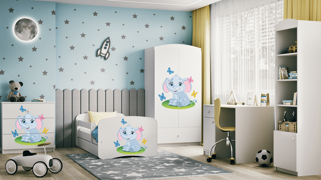 Lit enfant avec dessin et coloris au choix - Éléphant - vue 7
