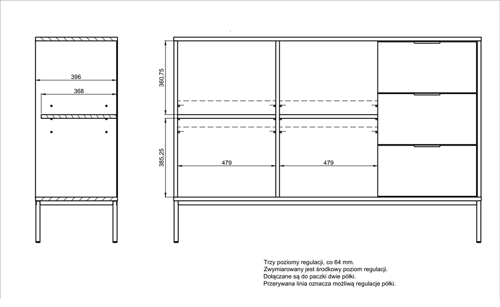 Commode à tiroirs, largeur 40 cm - vue 8