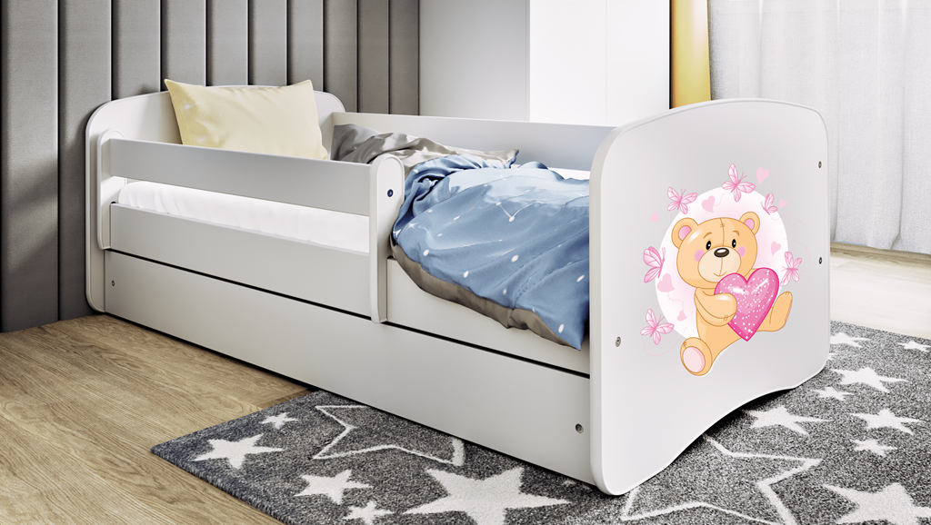 Lit enfant avec dessin et coloris au choix - Ourson et papillons - vue 8