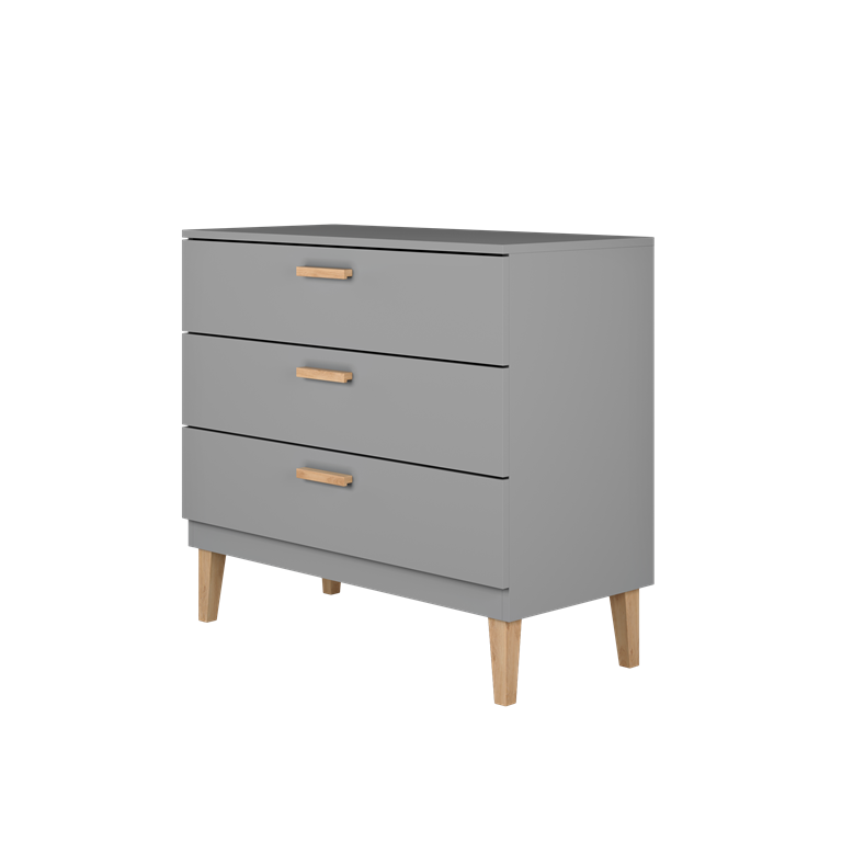 Commode enfant 3 tiroirs sur pieds en bois - vue 1
