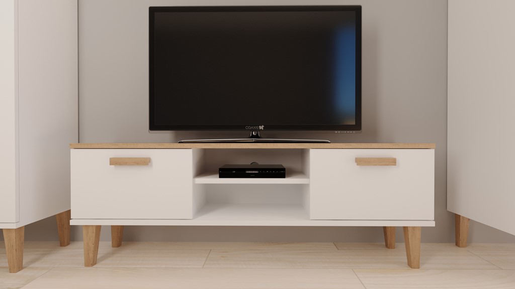 Meuble TV 120 ou 160 cm bicolore - vue 5