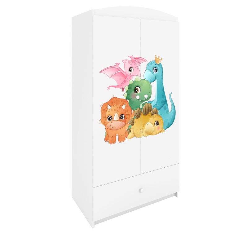 Armoire enfant avec dessin, 2 portes et tiroir - Dinosaures - vue 3