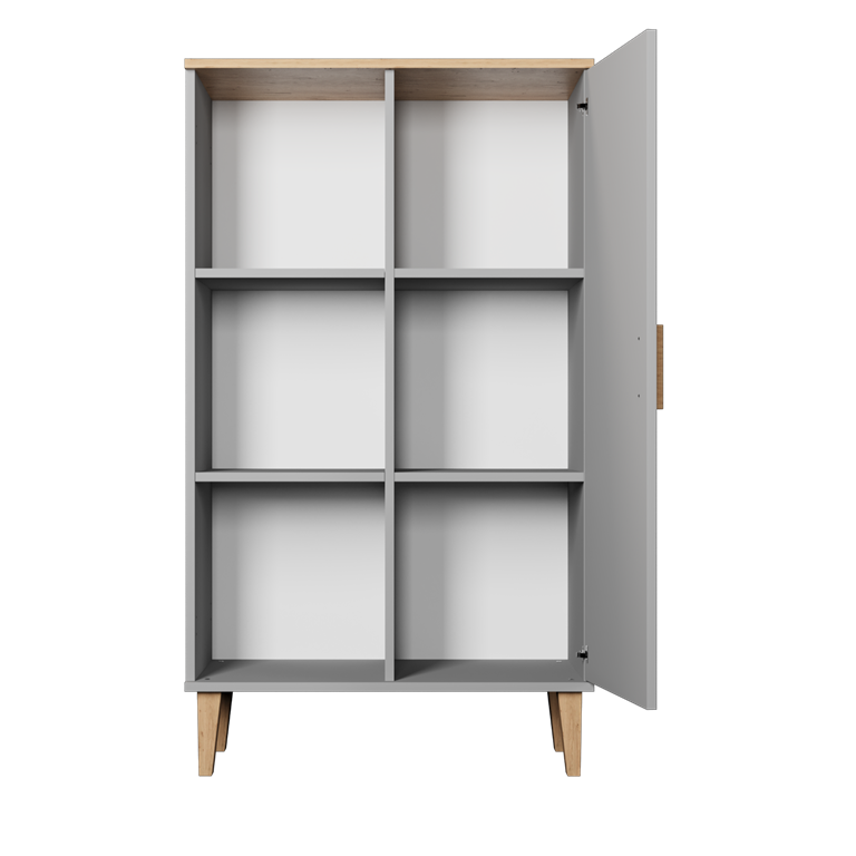 Bibliothèque de salon bicolore, largeur 80 cm - vue 3