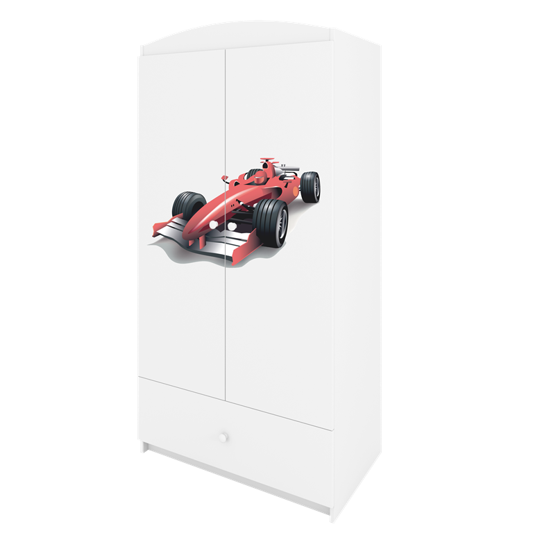 Armoire enfant avec dessin, 2 portes et tiroir - Formule 1 - vue 6