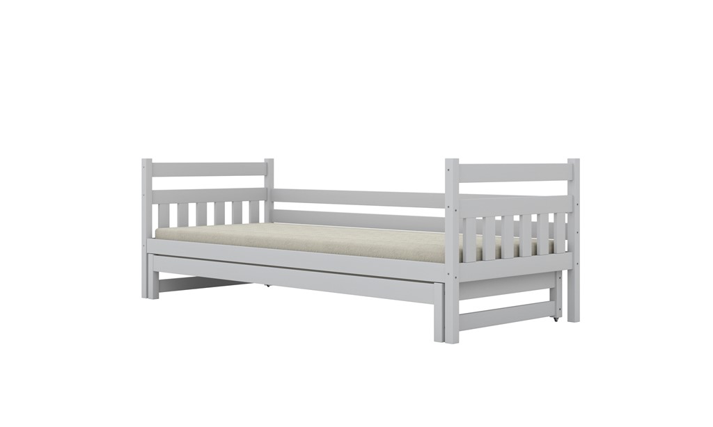 Lit enfant en pin à lattes, rangements ou couchage en option - vue 8