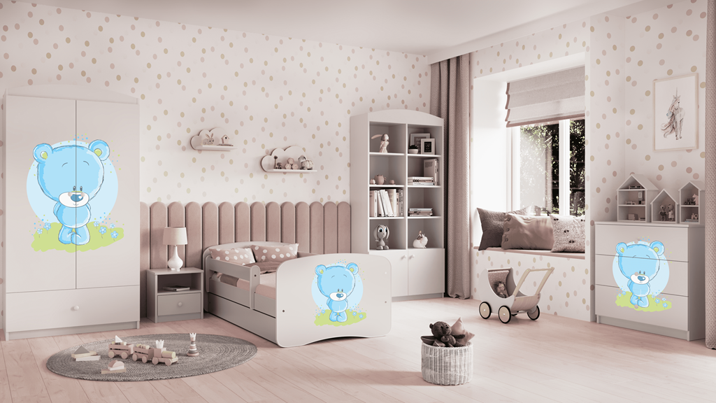 Lit enfant avec dessin et coloris au choix - Ourson bleu - vue 7