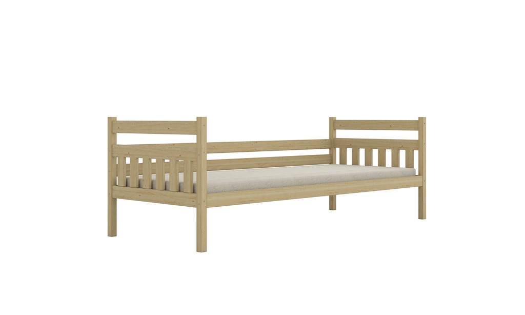 Lit enfant en pin à lattes, rangements ou couchage en option - vue 1