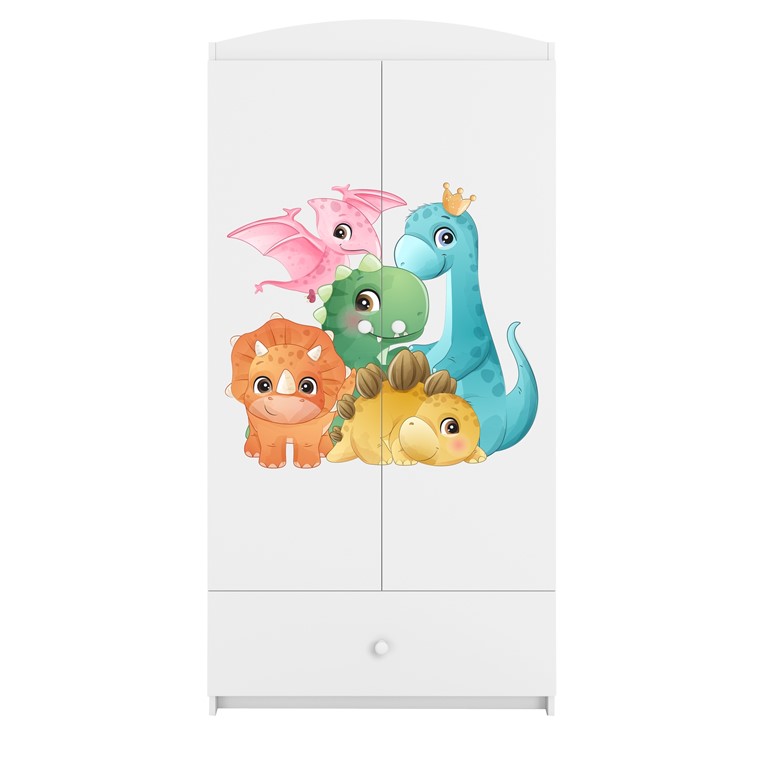 Armoire enfant avec dessin, 2 portes et tiroir - Dinosaures - vue 2