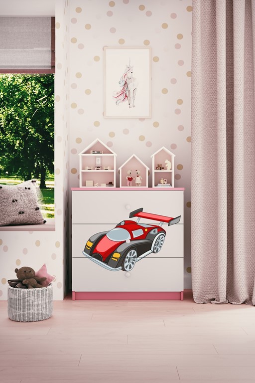 Commode enfant 3 tiroirs avec dessin au choix - Voiture de course - vue 4