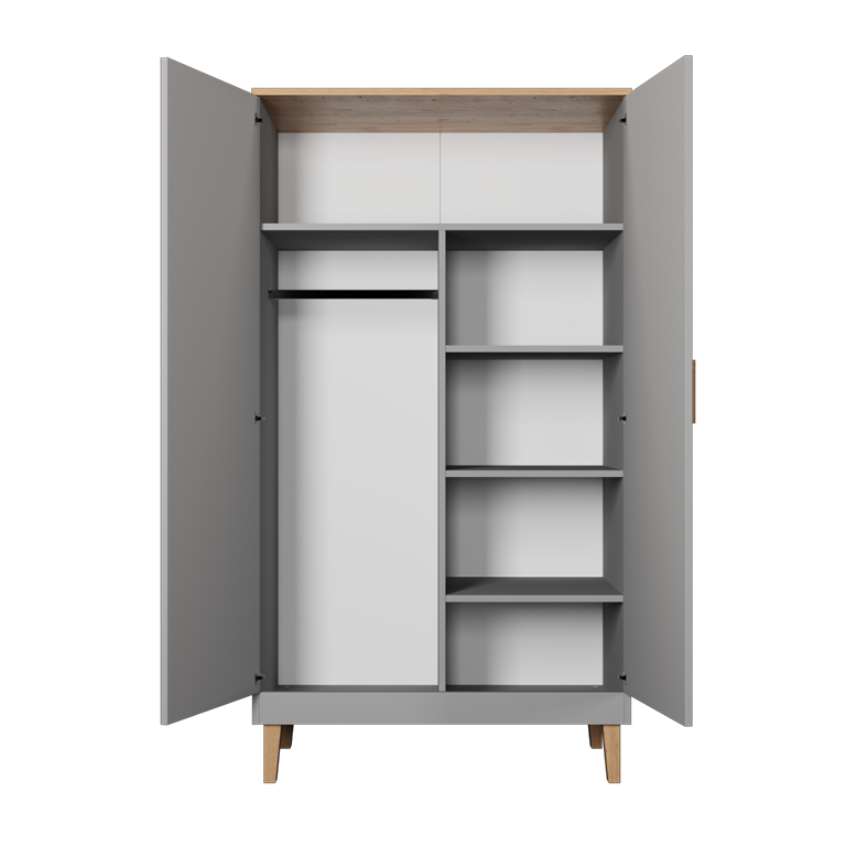 Armoire avec portes bicolore, largeur 100 cm - vue 3