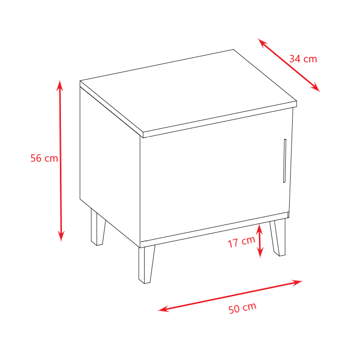 Table de chevet enfant sur pieds en bois - vue 8