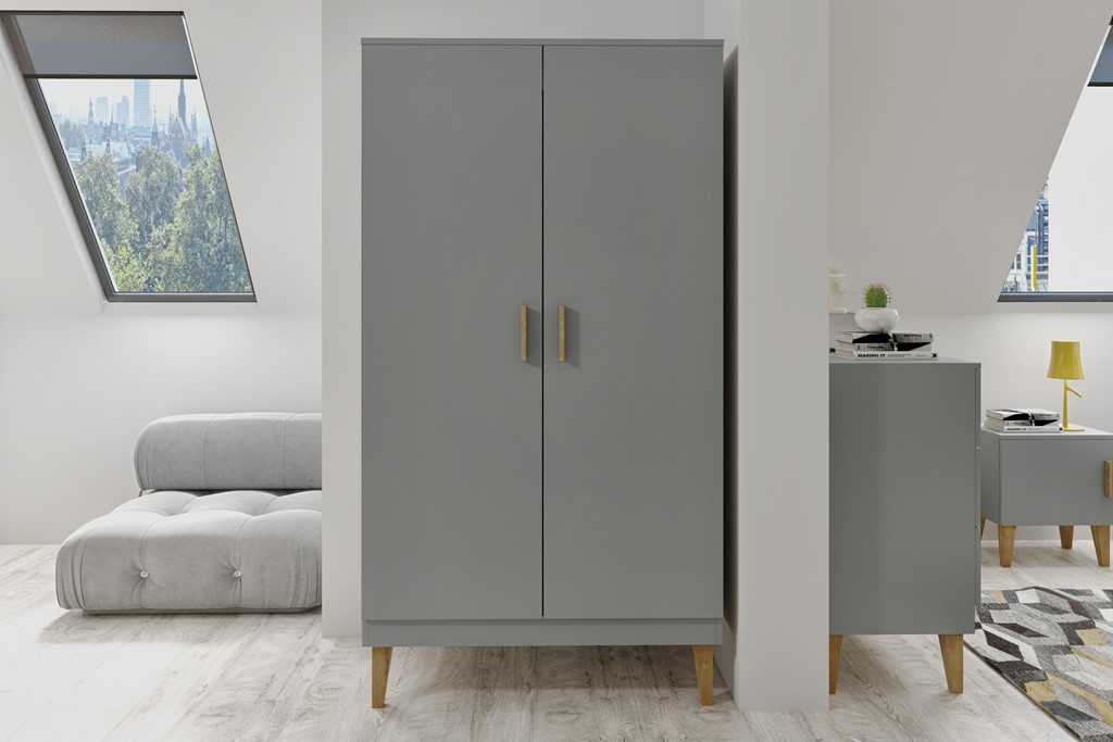 Armoire enfant 2 portes sur pieds en bois - vue 5